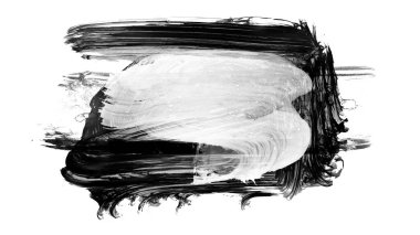 Siyah fırça darbesi ve doku. Grunge soyut elle boyanmış elementler. Altı çizili ve sınır tasarımı.