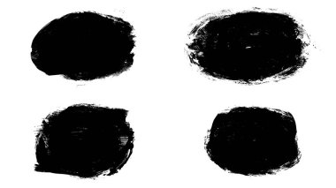 Siyah fırça darbesi ve doku. Grunge soyut elle boyanmış elementler. 