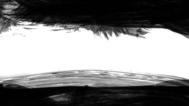 Siyah fırça darbesi dokusu. Grunge soyut elle boyanmış element. 