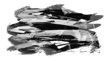 Siyah fırça darbesi ve doku. Grunge soyut elle boyanmış elementler. Altı çizili ve sınır tasarımı.