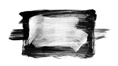 Siyah fırça darbesi ve doku. Grunge soyut elle boyanmış elementler. Altı çizili ve sınır tasarımı.