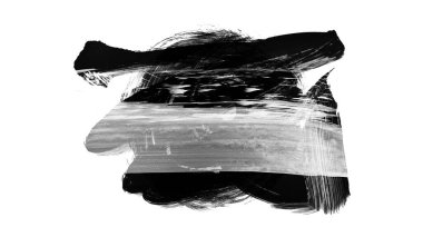 Siyah fırça darbesi ve doku. Grunge soyut elle boyanmış elementler. 