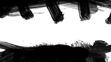 Siyah fırça darbesi dokusu. Grunge soyut elle boyanmış element. 