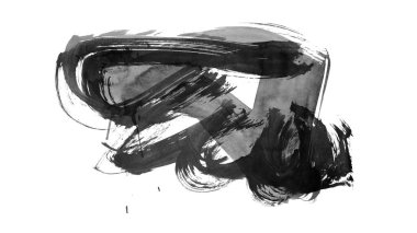 Siyah fırça darbesi dokusu. Grunge soyut elle boyanmış element. 