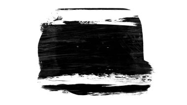 Siyah fırça darbesi ve doku. Grunge soyut elle boyanmış elementler. Altı çizili ve sınır tasarımı.