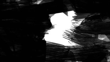 Siyah fırça darbesi dokusu. Grunge soyut elle boyanmış element. 