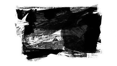 beyaz arkaplanda siyah grunge mürekkep fırça darbeleri