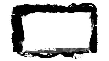 Siyah fırça darbesi dokusu. Grunge soyut elle boyanmış element.