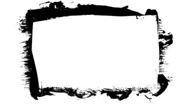 Siyah fırça darbesi dokusu. Grunge soyut elle boyanmış element. 