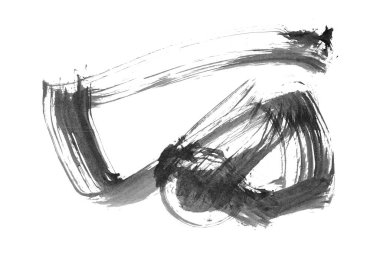 Siyah fırça darbesi ve doku. Grunge soyut elle boyanmış elementler. Altı çizili ve sınır tasarımı.