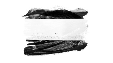 Siyah fırça darbesi ve doku. Grunge soyut elle boyanmış elementler. Altı çizili ve sınır tasarımı.