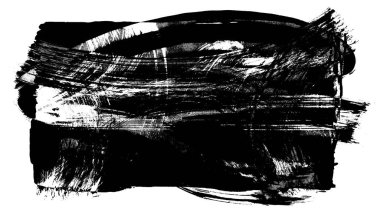 Siyah fırça darbesi ve doku. Grunge vektör soyut el boyalı element. Altı çizili ve sınır tasarımı.