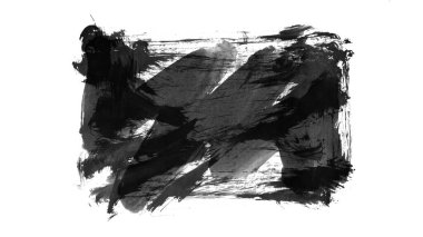 Siyah fırça darbesi ve doku. Grunge vektör soyut el boyalı element. Altı çizili ve sınır tasarımı.