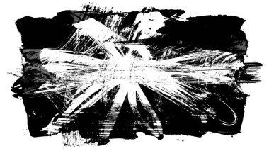 Siyah fırça darbesi ve doku. Grunge vektör soyut el boyalı element. Altı çizili ve sınır tasarımı.