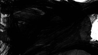 Siyah fırça darbesi dokusu. Grunge soyut elle boyanmış element.