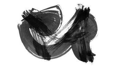 Siyah fırça darbesi dokusu. Grunge soyut elle boyanmış element. 