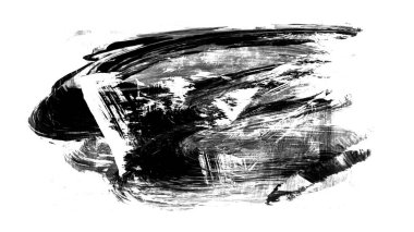 beyaz arkaplanda siyah mürekkep fırçası darbeleri