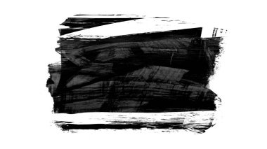 Siyah fırça darbesi ve doku. Grunge soyut elle boyanmış elementler. Altı çizili ve sınır tasarımı.