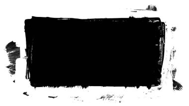 Siyah fırça darbesi ve doku. Grunge vektör soyut el boyalı element. Altı çizili ve sınır tasarımı.