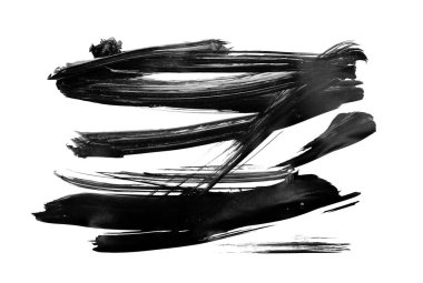 Siyah fırça darbesi ve doku. Grunge vektör soyut el boyalı element. Altı çizili ve sınır tasarımı.