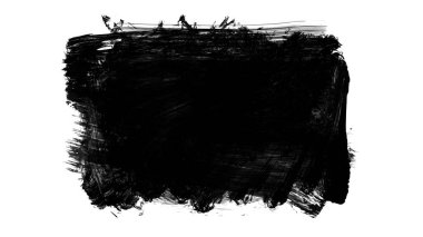 Siyah fırça darbesi dokusu. Grunge soyut elle boyanmış element. 