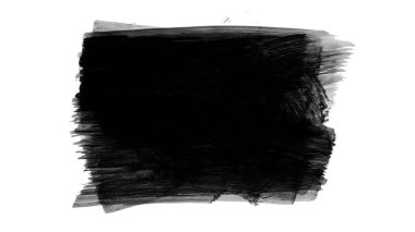 Siyah fırça darbesi ve doku. Grunge vektör soyut el boyalı element. Altı çizili ve sınır tasarımı.