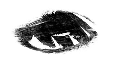 Siyah fırça darbesi ve doku. Grunge soyut elle boyanmış elementler. 