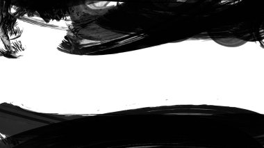 Siyah fırça darbesi dokusu. Grunge soyut elle boyanmış element. 