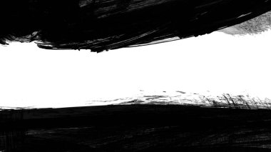 Siyah fırça darbesi dokusu. Grunge soyut elle boyanmış element. 