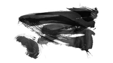 Siyah fırça darbesi ve doku. Grunge vektör soyut el boyalı element. Altı çizili ve sınır tasarımı.