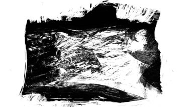 Siyah fırça darbesi ve doku. Grunge soyut elle boyanmış elementler. Altı çizili ve sınır tasarımı.