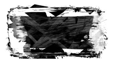 Siyah fırça darbesi ve doku. Grunge soyut elle boyanmış elementler. Altı çizili ve sınır tasarımı.