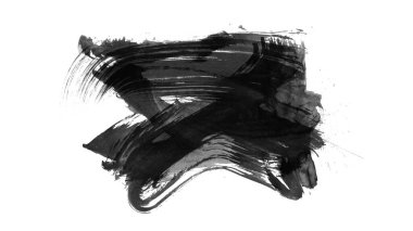 Siyah fırça darbesi dokusu. Grunge soyut elle boyanmış element. 