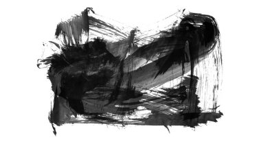 Siyah fırça darbesi ve doku. Grunge vektör soyut el boyalı element. Altı çizili ve sınır tasarımı.