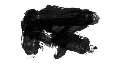 Siyah fırça darbesi ve doku. Grunge vektör soyut el boyalı element. Altı çizili ve sınır tasarımı.