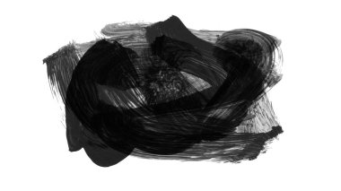 beyaz arkaplanda siyah grunge mürekkep fırça darbeleri