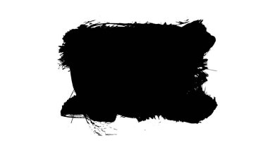 beyaz arkaplanda siyah grunge mürekkep fırça darbeleri