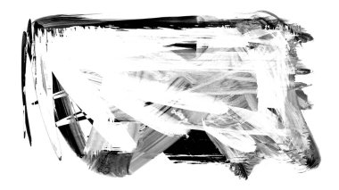 Siyah fırça darbesi ve doku. Grunge soyut elle boyanmış elementler. Altı çizili ve sınır tasarımı.