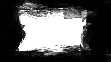 Siyah fırça darbesi ve doku. Grunge soyut elle boyanmış elementler. 