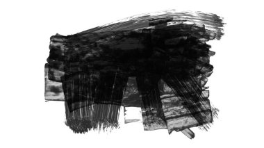 beyaz arkaplanda siyah grunge mürekkep fırça darbeleri