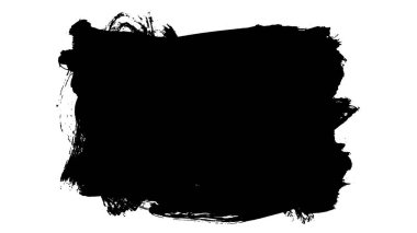 Beyaz arkaplanda izole edilmiş siyah fırça seti