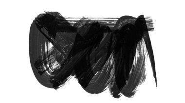 Siyah fırça darbesi ve doku. Grunge vektör soyut el boyalı element. Altı çizili ve sınır tasarımı.