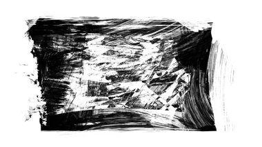 beyaz arkaplanda siyah grunge mürekkep fırça darbeleri