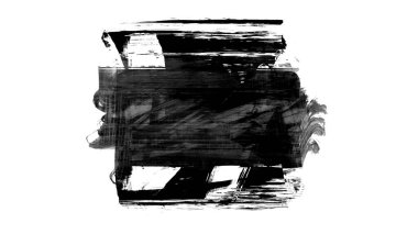 Siyah fırça darbesi ve doku. Grunge soyut elle boyanmış elementler. Altı çizili ve sınır tasarımı.