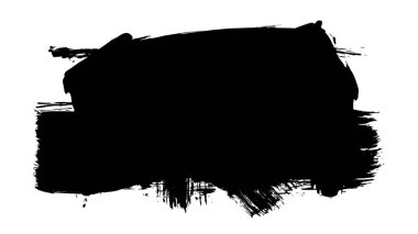 Siyah fırça darbesi ve doku. Grunge soyut elle boyanmış elementler. 