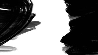 Siyah fırça darbesi dokusu. Grunge soyut elle boyanmış element. 