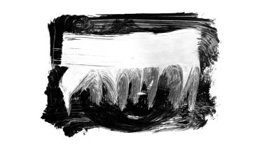 Siyah fırça darbesi dokusu. Grunge soyut elle boyanmış element. 