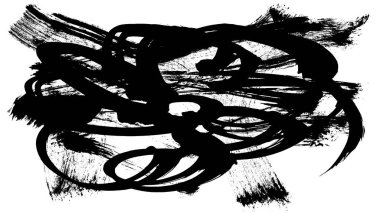 Siyah fırça darbesi dokusu. Grunge soyut elle boyanmış element. 