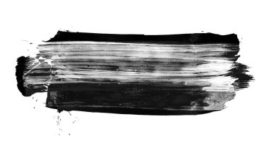 beyaz arkaplanda siyah grunge mürekkep fırçası darbesi