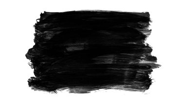 Siyah fırça darbesi dokusu. Grunge soyut elle boyanmış element.